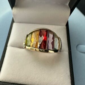 10k Multicolor Gemstone Band